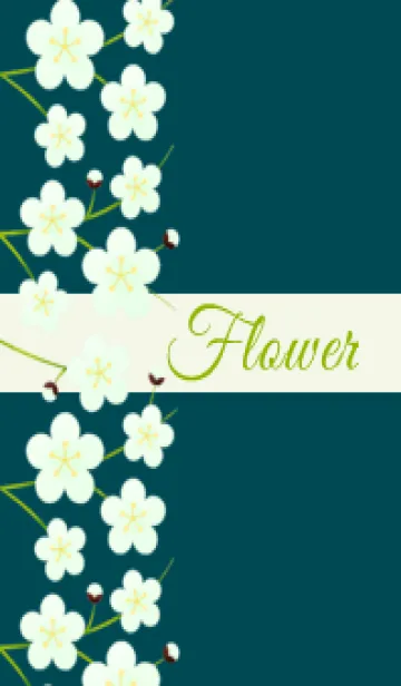 [LINE着せ替え] Flower 005 【梅×薄緑】の画像1