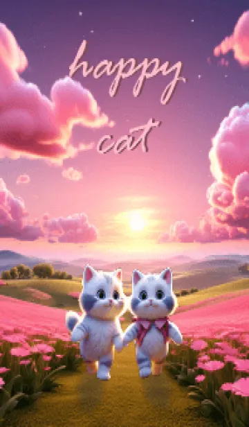 [LINE着せ替え] Cute cats walk hand in hand.(JP)の画像1