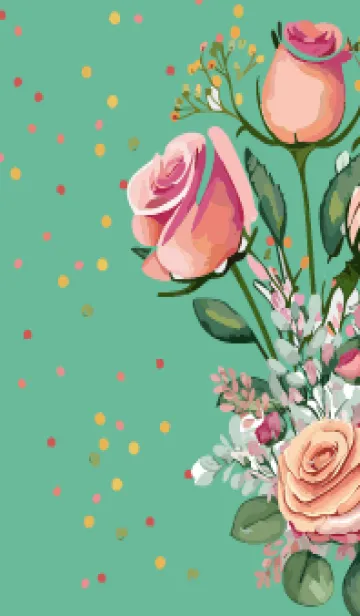 [LINE着せ替え] blue green 可憐な薔薇の画像1