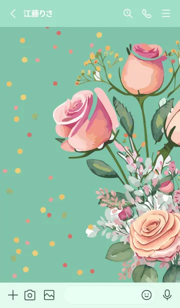 [LINE着せ替え] blue green 可憐な薔薇の画像2