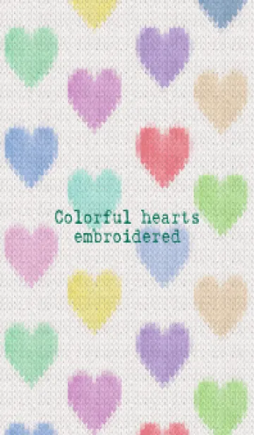 [LINE着せ替え] Colorful hearts embroidered 66の画像1