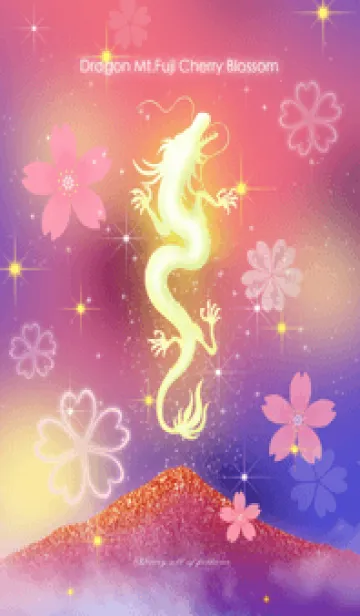 [LINE着せ替え] 華麗に運気UP☆黄金昇り龍&赤富士の画像1
