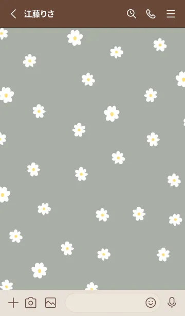 [LINE着せ替え] 小花柄 (くすみグリーン)の画像2