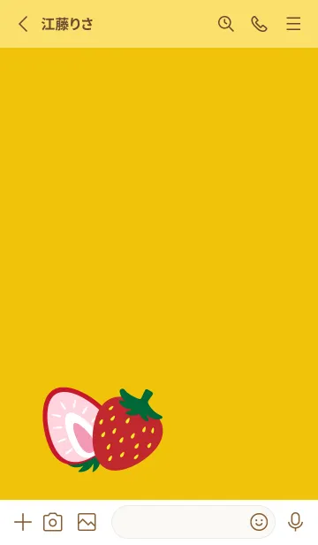 [LINE着せ替え] 赤いちご 黄色の画像2