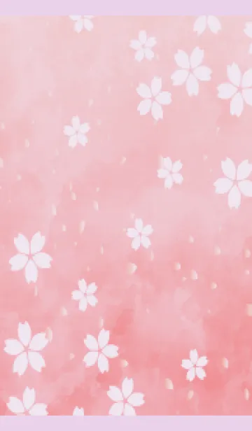[LINE着せ替え] 水彩の桜 紫色の画像1