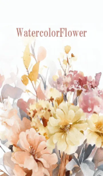 [LINE着せ替え] Watercolor Dry Flower-PINK-43の画像1