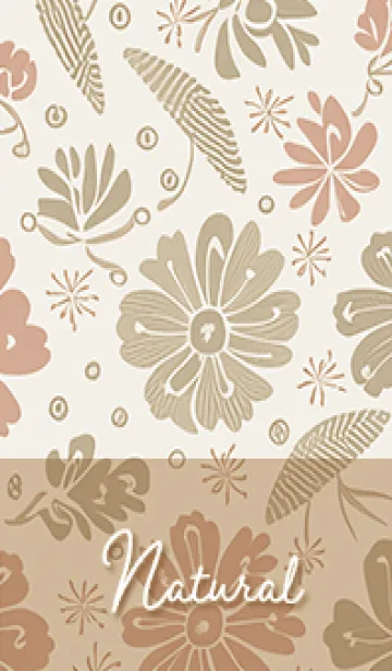 [LINE着せ替え] beigeナチュラルフラワー03_1の画像1