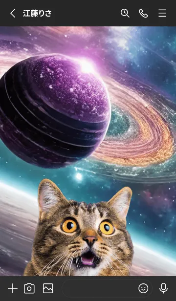 [LINE着せ替え] 【 宇宙猫 】驚き顔verの画像2
