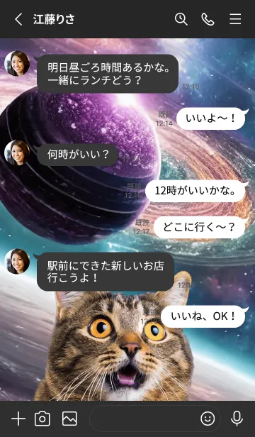 [LINE着せ替え] 【 宇宙猫 】驚き顔verの画像3