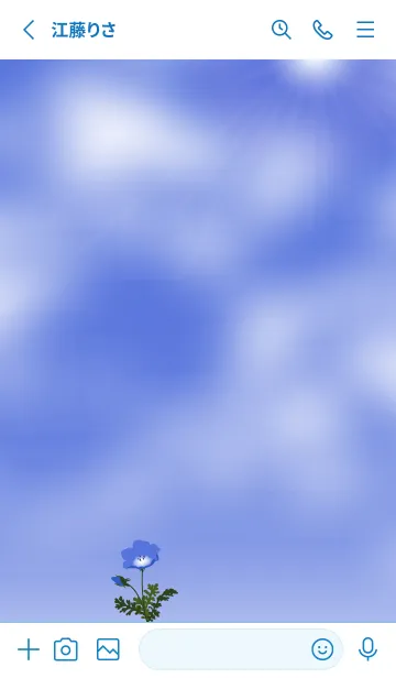 [LINE着せ替え] 2月の誕生花＊ネモフィラの画像2
