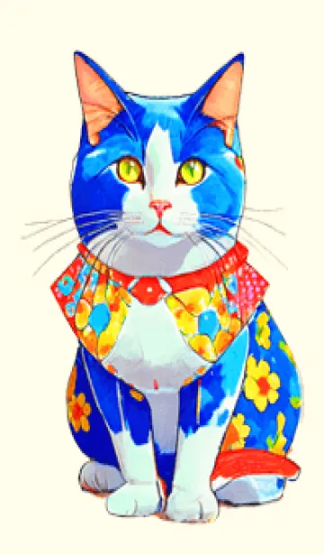 [LINE着せ替え] Cat looking this way11yellow_JPの画像1