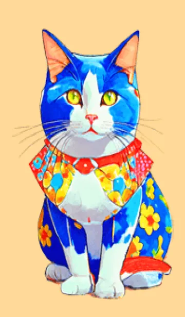 [LINE着せ替え] Cat looking this way11orange_JPの画像1