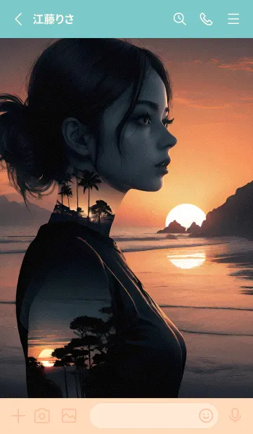 [LINE着せ替え] 夕焼けの中の少女 3W 5の画像2