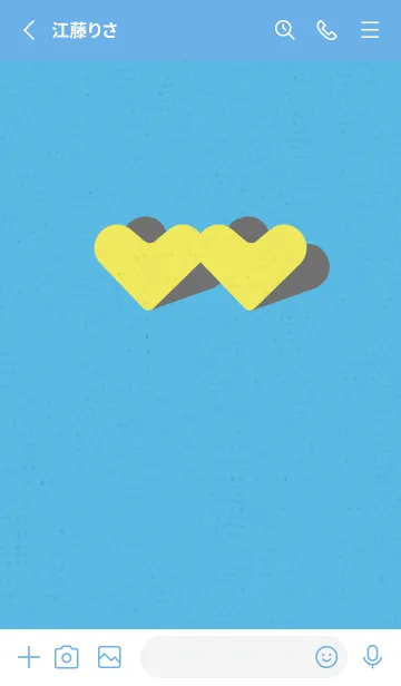 [LINE着せ替え] 2ハートのきせかえ ブルーイエローの画像2