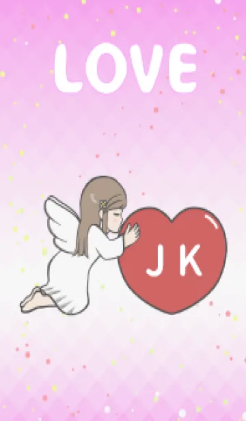 [LINE着せ替え] ハートと天使『JK』 LOVEの画像1