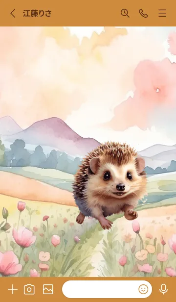 [LINE着せ替え] hedgehog In Flower Theme (JP)の画像2