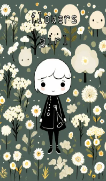 [LINE着せ替え] Cute girl and lots of flowers(JP)の画像1