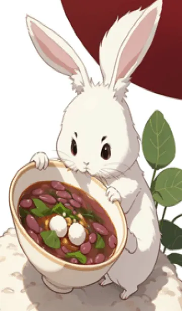 うさぎと小豆の湯圓の着せ替えメイン画像