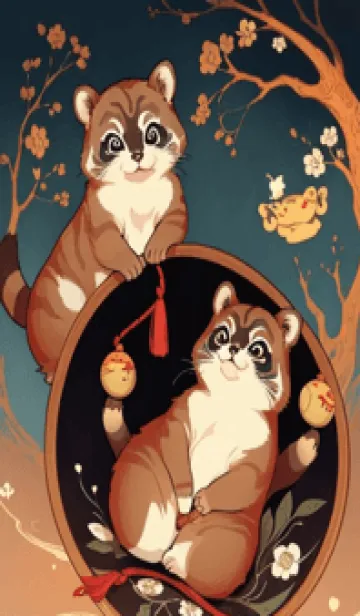 [LINE着せ替え] 幸運なタヌキ猫の画像1