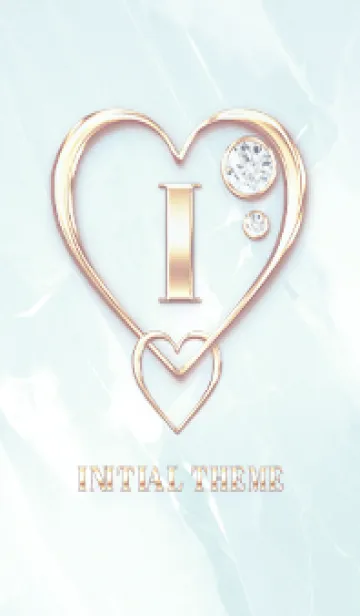 [LINE着せ替え] 【 I 】 Heart Charm & Initial - Blue 2の画像1