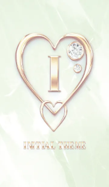 [LINE着せ替え] 【 I 】 Heart Charm & Initial - Greenの画像1