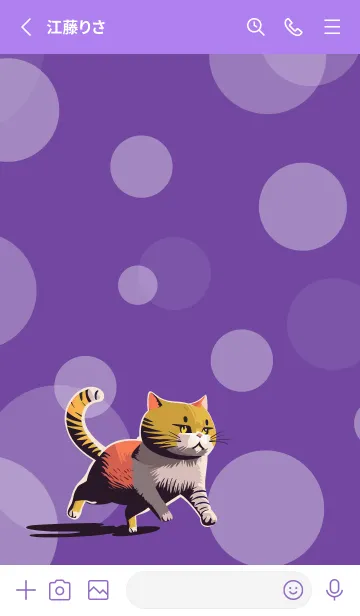 [LINE着せ替え] purple 元気な猫の画像2