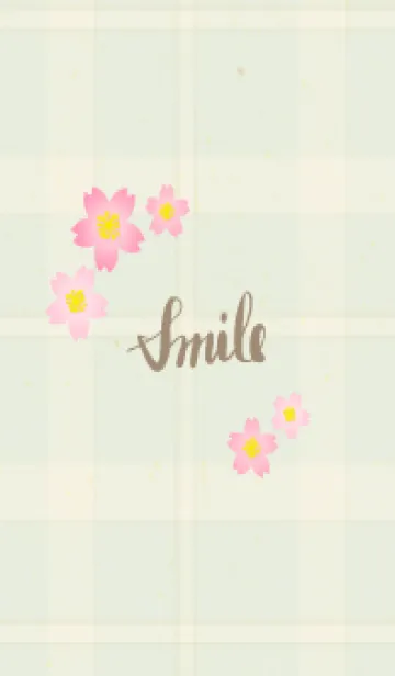 [LINE着せ替え] チェック柄 桜27の画像1