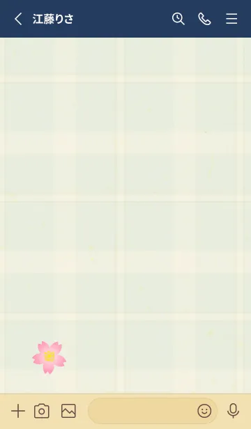 [LINE着せ替え] チェック柄 桜27の画像2