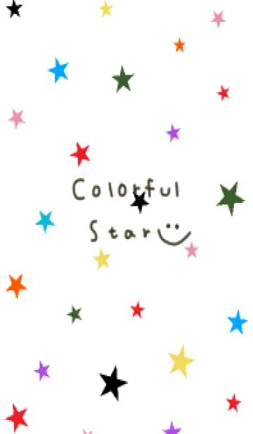 [LINE着せ替え] カラフルな星柄とスマイル。の画像1