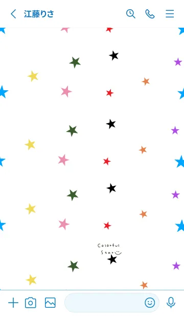 [LINE着せ替え] カラフルな星柄とスマイル。の画像2