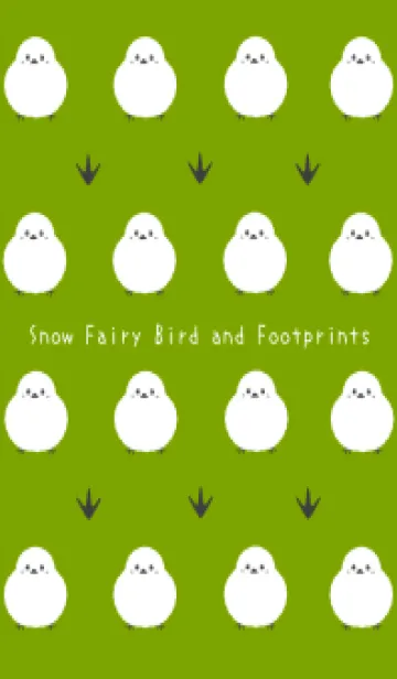 [LINE着せ替え] シマエナガと足跡/リーフグリーンの画像1