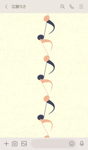 [LINE着せ替え] 八分音符1 ライトアプリコットの画像2