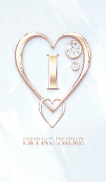 [LINE着せ替え] 【 I 】 Heart Charm & Initial - Blue Gの画像1