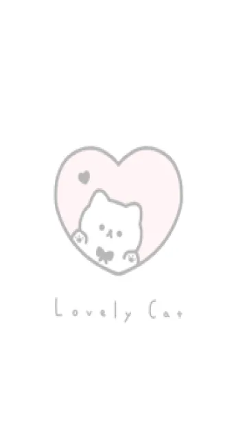 [LINE着せ替え] ねことハート / ピンクと白の画像1