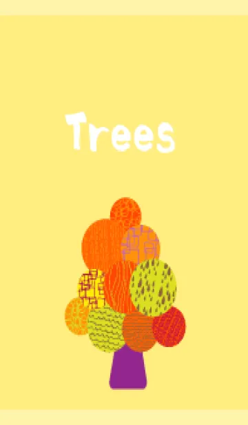 [LINE着せ替え] カラフルな木々 薄い黄色の画像1