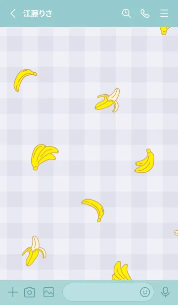 [LINE着せ替え] バナナ チェック柄25の画像2