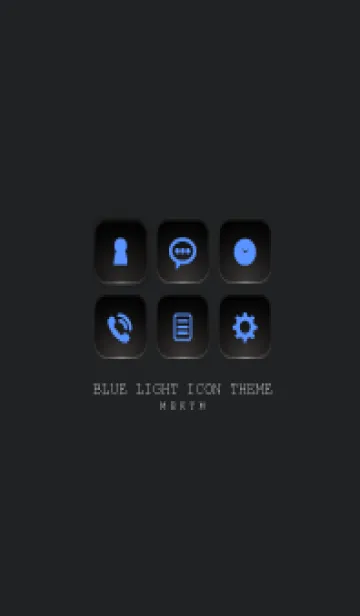 [LINE着せ替え] BLACK - BLUE LIGHT ICON THEME SWITCHの画像1