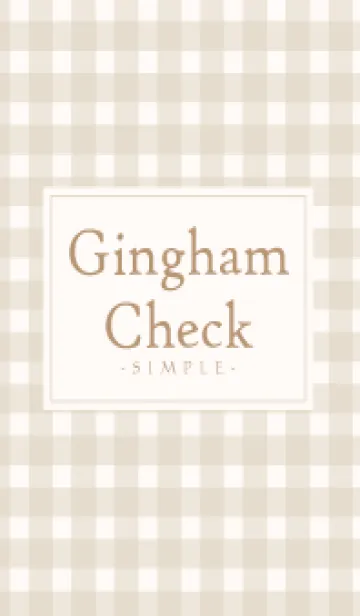[LINE着せ替え] Gingham Check Natural Beige - SIMPLE 30の画像1