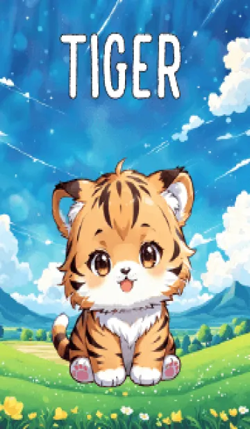 [LINE着せ替え] Kawaii Tiger in field Theme (JP)の画像1