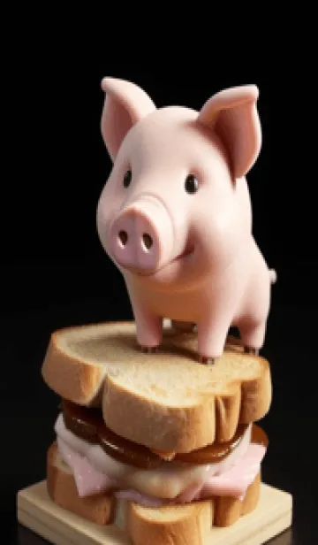 [LINE着せ替え] パンとかわいいブタ YTp0の画像1