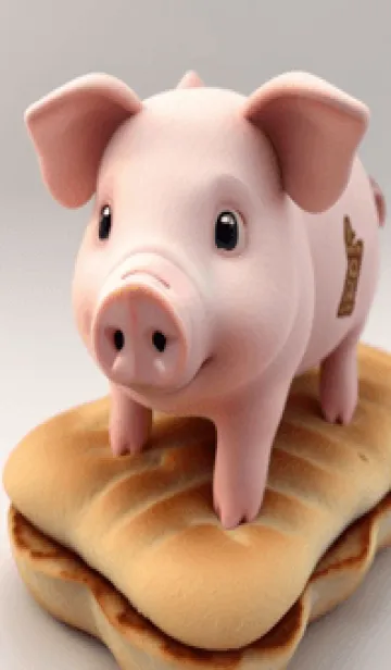 [LINE着せ替え] パンとかわいいブタ 4gyiの画像1