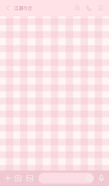 [LINE着せ替え] いちご×チェック柄 (ピンク)の画像2