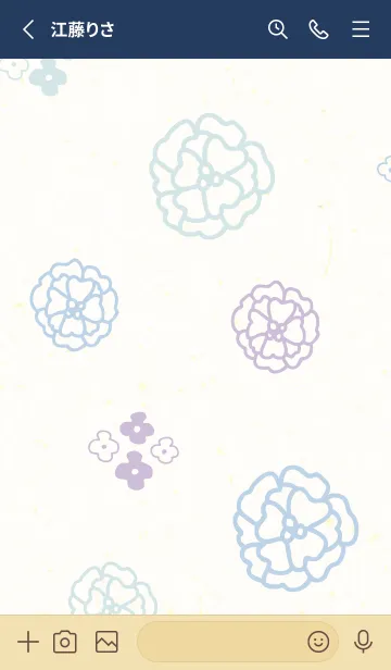 [LINE着せ替え] 線 花 シンプル9の画像2