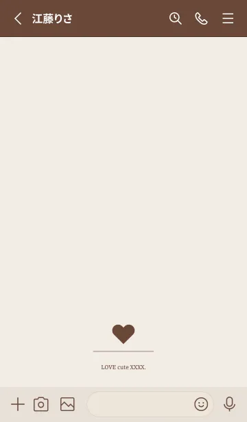 [LINE着せ替え] 【シンプル】ブラウンハート、恋愛運アップの画像2