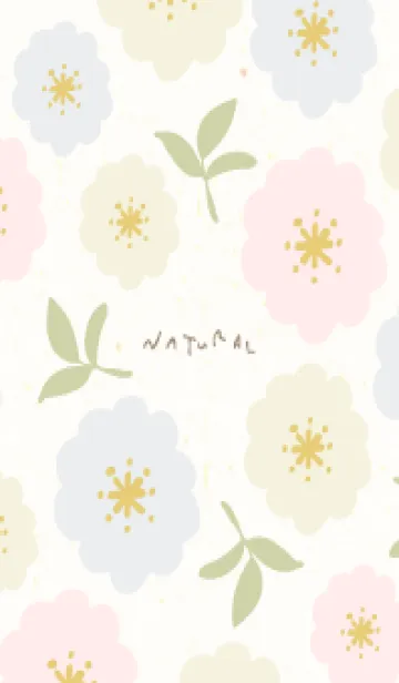 [LINE着せ替え] 3色の花と葉15の画像1