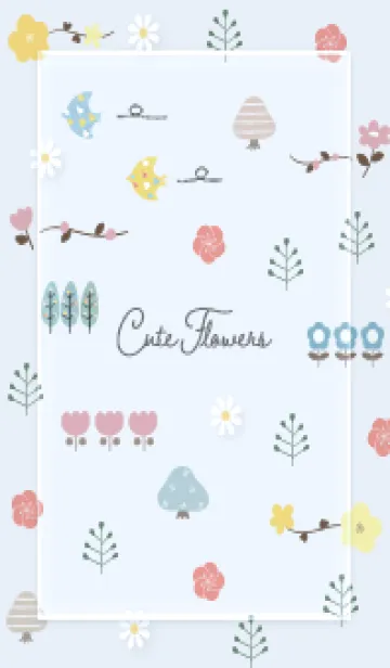 [LINE着せ替え] blue cute flowers 10_1の画像1