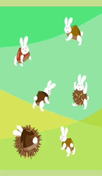 [LINE着せ替え] 栗うさぎ モスグリーン色の画像1