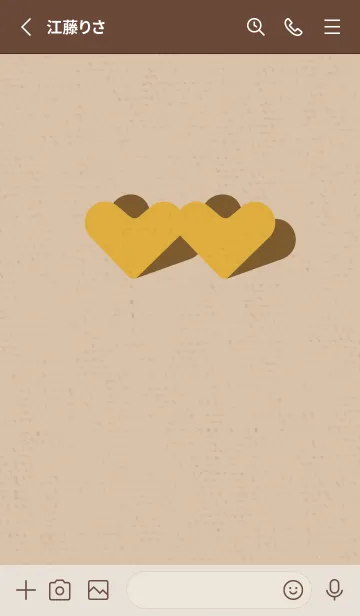 [LINE着せ替え] 2ハートのきせかえ セピアの画像2