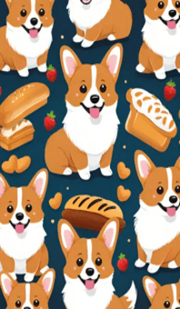 パンとコーギー犬の着せ替えメイン画像