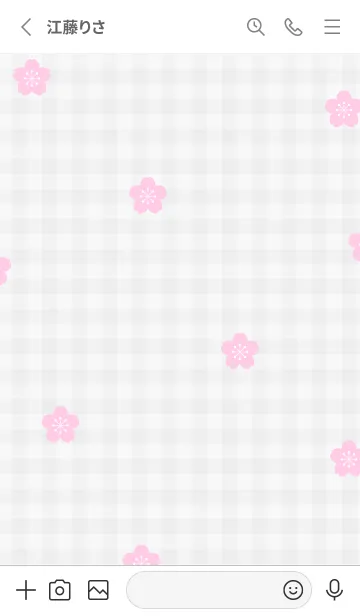 [LINE着せ替え] Gray シンプルな桜の花01_1の画像2